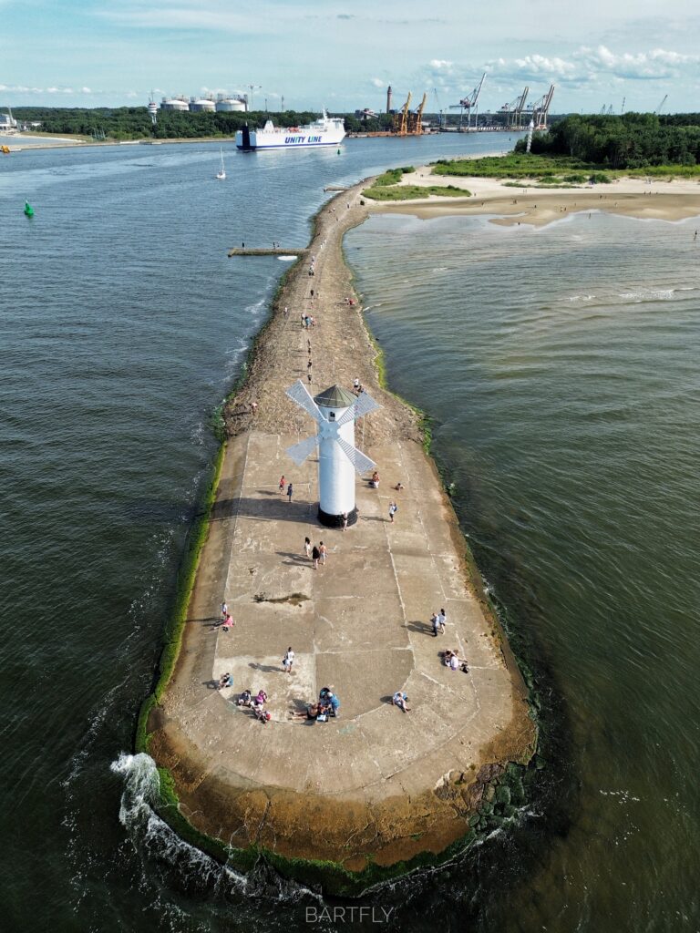Stawa młyny, widok z lotu ptaka, świnoujście