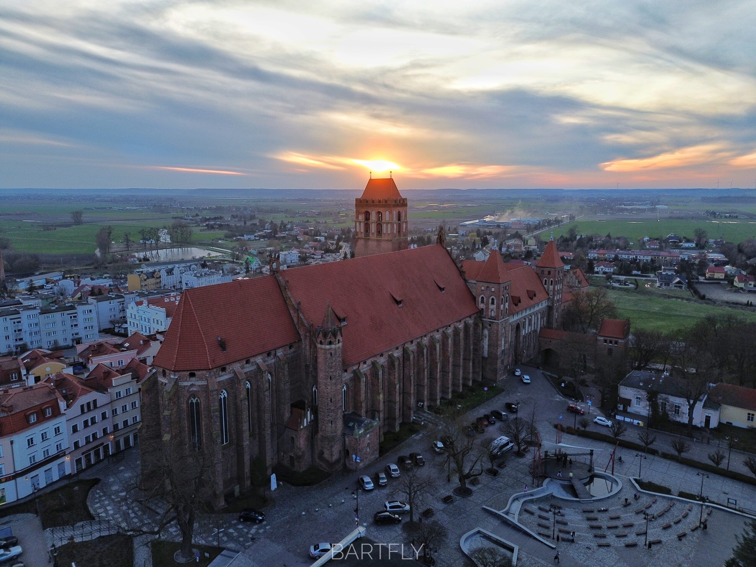 zespół katedralno-zamkowy w kwidzynie, widok z lotu ptaka